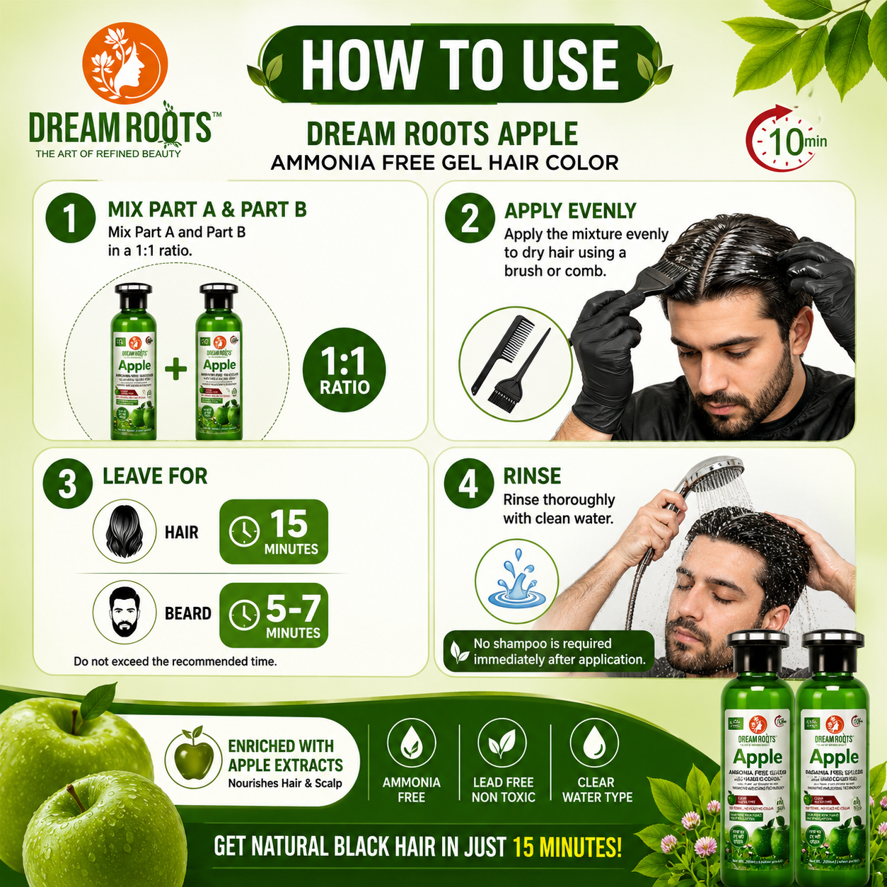 Apple Hair Color 400 ml (200ml+200ml)